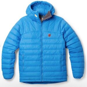 Men’s Fjallraven Expedition Un Blue Pack Down Hoodie Puffer Jacket Coat Medium